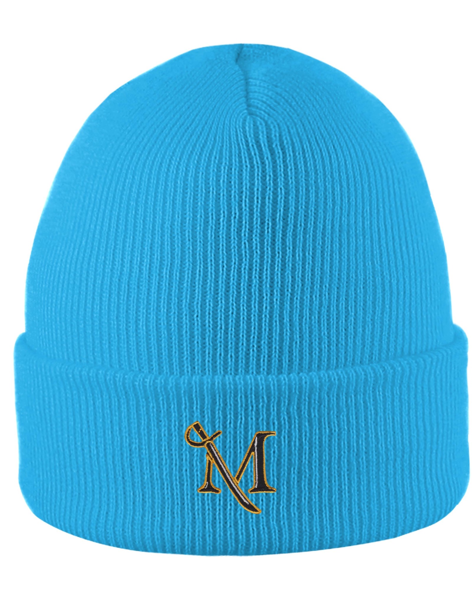 North Pole Knit Cuff Hat Neon Blue