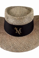 Tournament Straw Gambler Hat Black