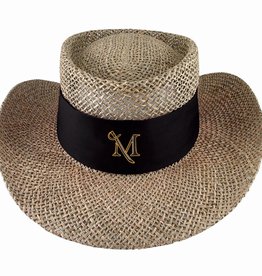 Tournament Straw Gambler Hat Black