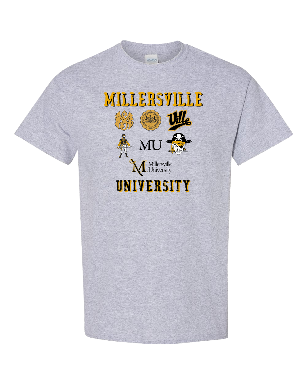 Phillies Font Logo Tee Light Blue - Millersville University Store