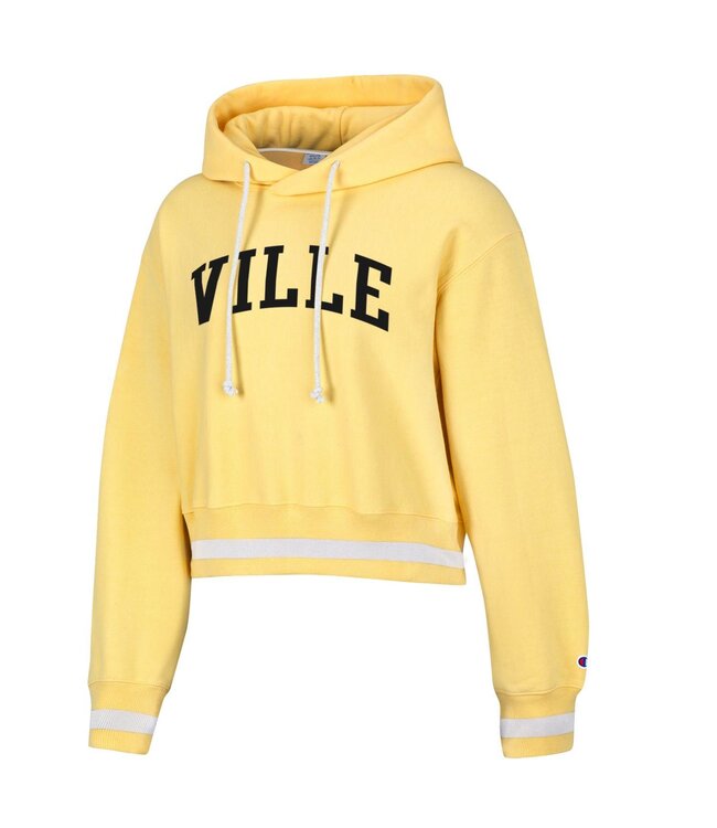 Champion Women's Vintage Wash Reverse Weave Cropped Hood Buttered Popcorn