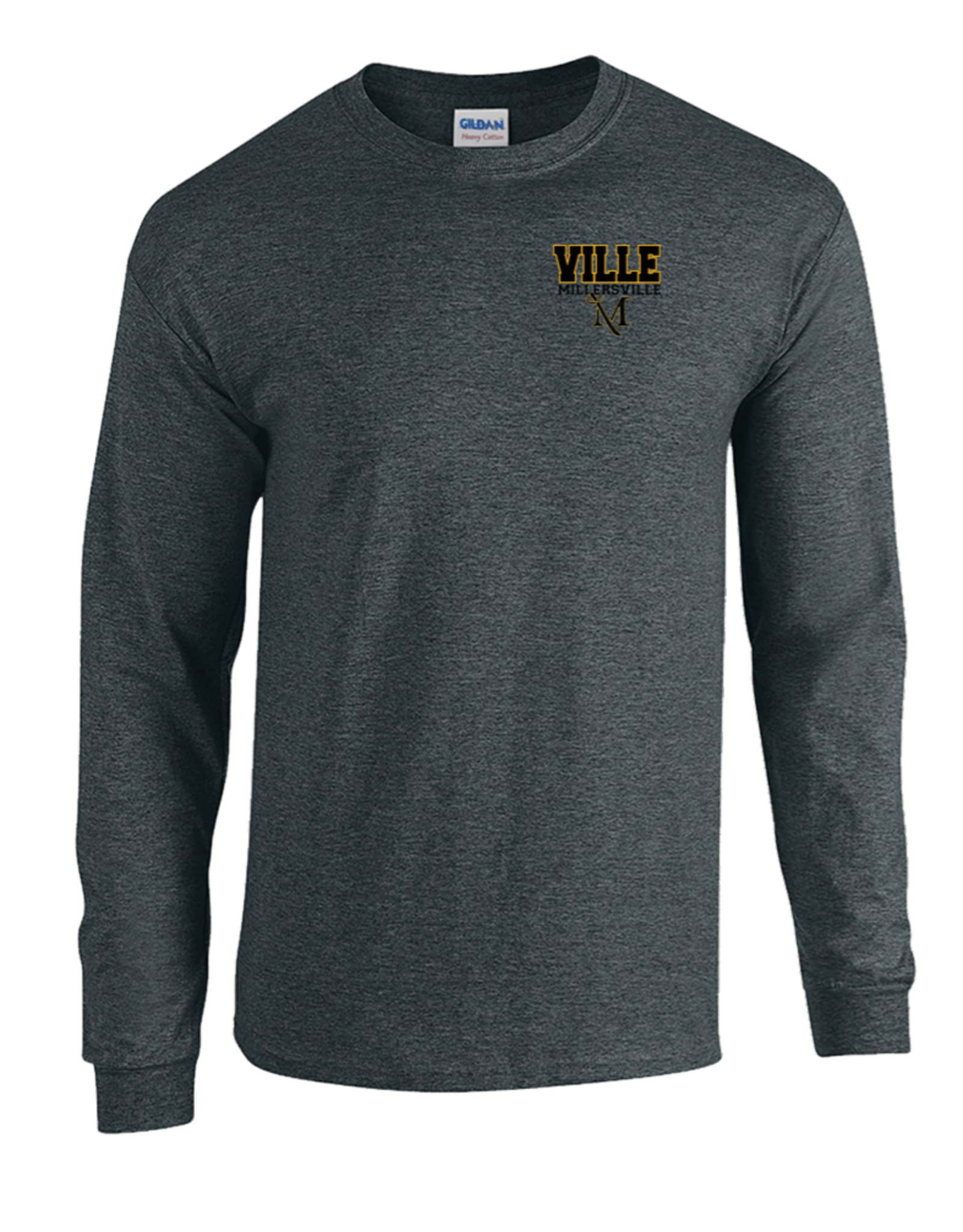 Black Crinkle Wash Longsleeve Tee - Millersville University Store