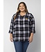 Plaid "Boyfriend" Shirt with Embroidery