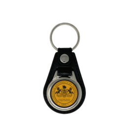 Leather Round Key Fob with Seal