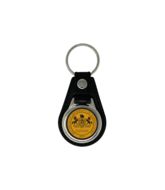 Leather Round Key Fob with Seal