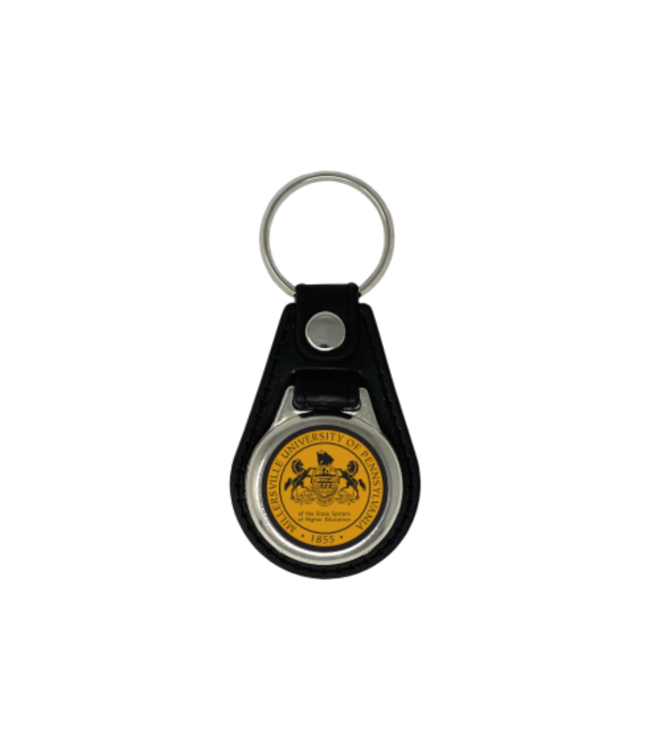 Leather Round Key Fob with Seal