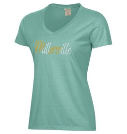 Women's Green Comfort Wash V-Neck