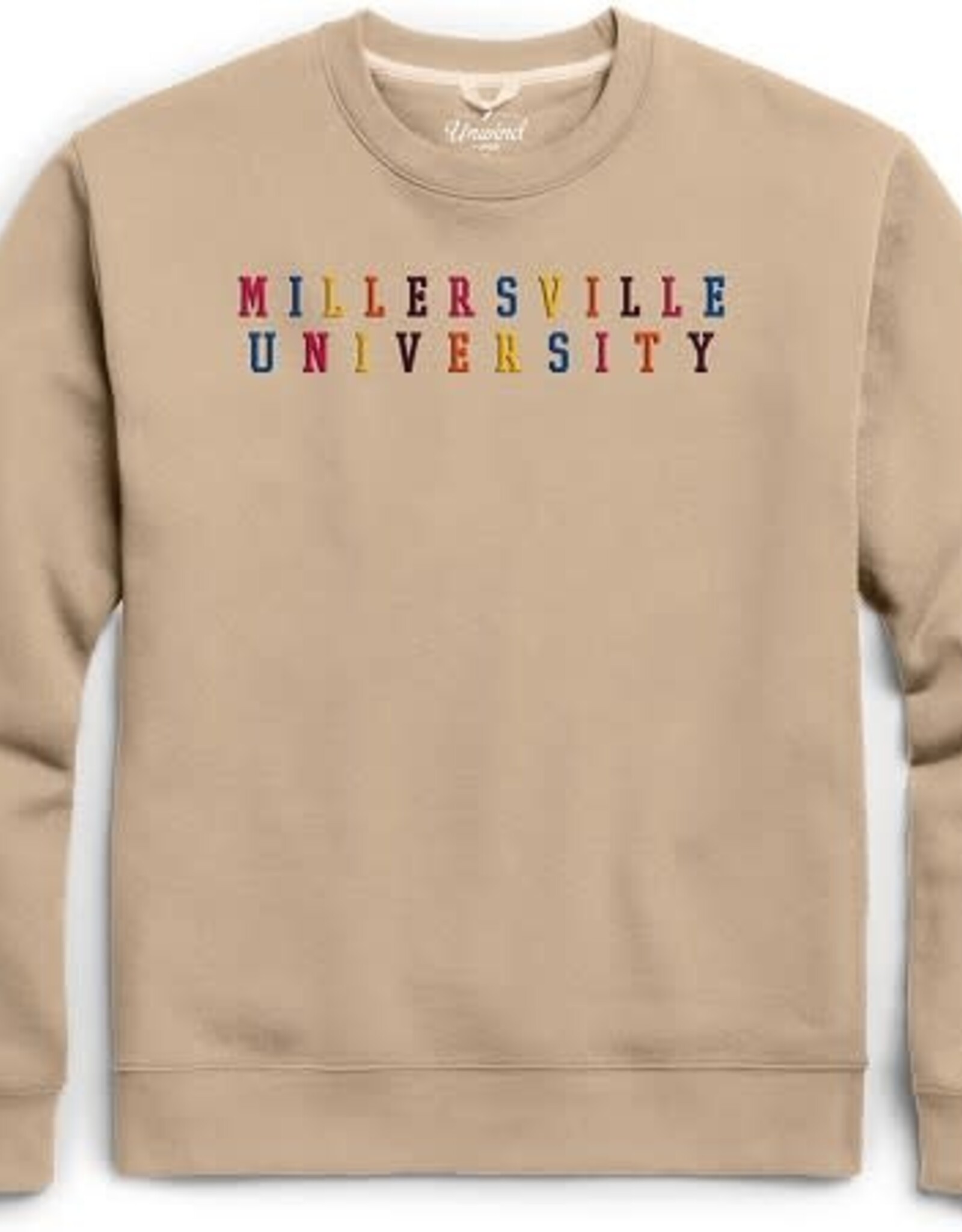 League Multi-colored Embroidery Essential Fleece Crew - Beige