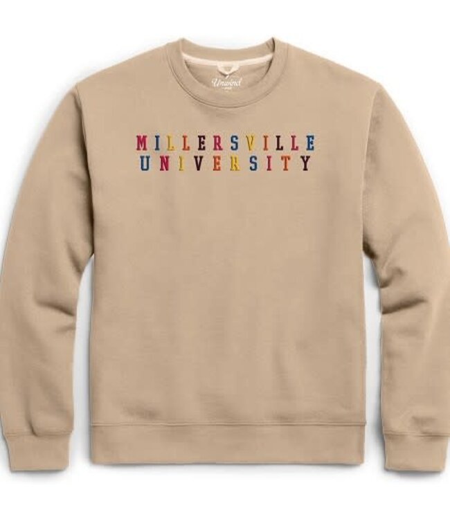 League Essential Crew 2.0 Rainbow Embroidery Beige