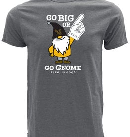 Life is Good Life is Good Go Big or Go Gnome Blend Tee - Heather Grey