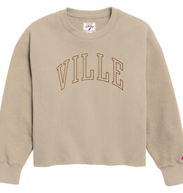 League Reverse Fleece Oversized Midi Crew Beige