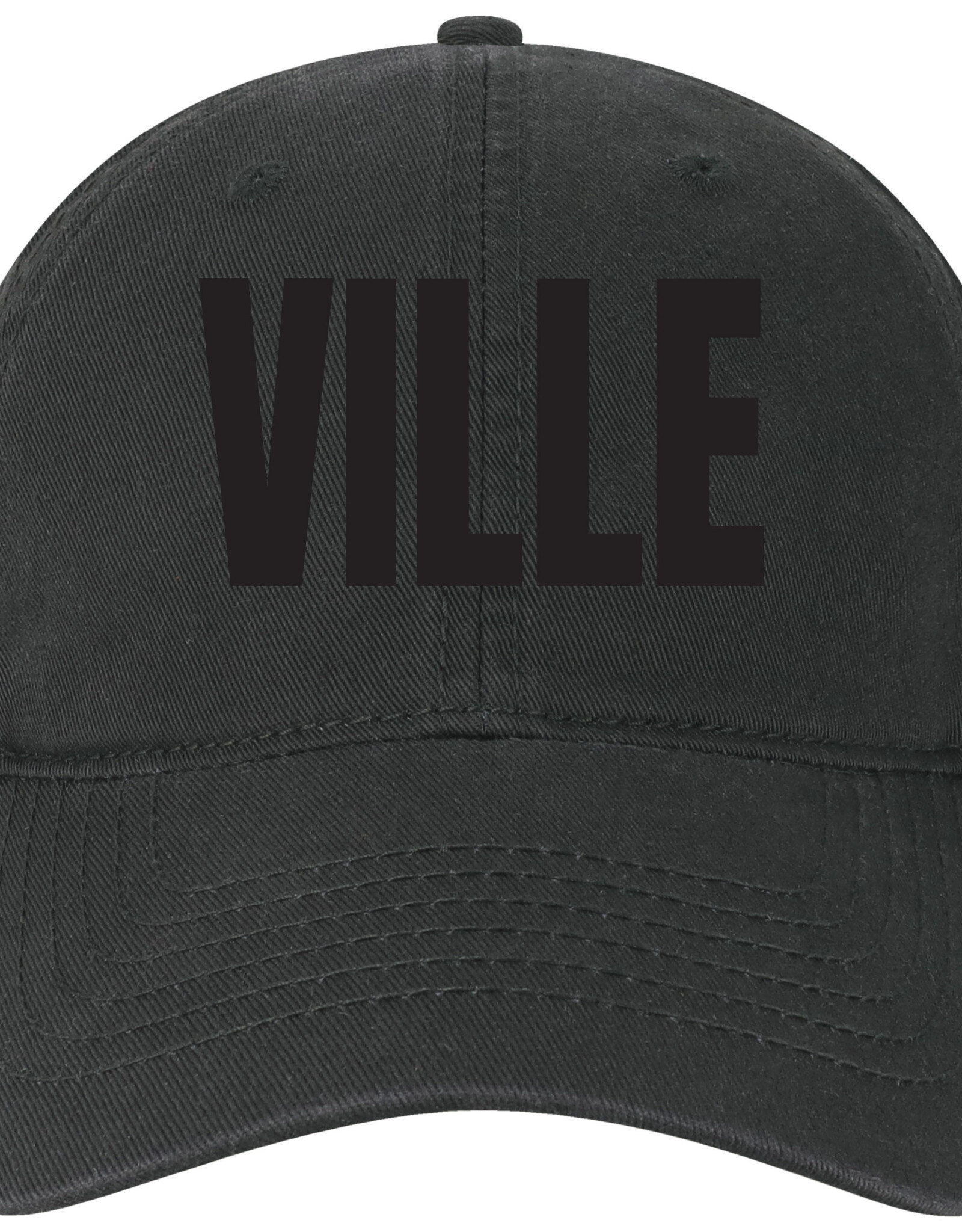 League Black Adjustable Cap with Black Ville Embroidery