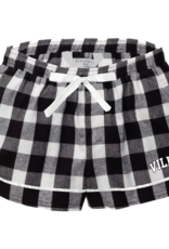Women's Flannel Shorts Black and White