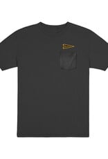 Dyed Short Sleeve Tee Black with Pennant