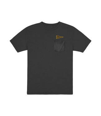 Dyed Short Sleeve Tee Black with Pennant