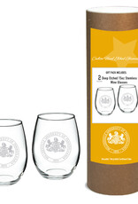 Mu Seal 15oz Stemless Wine Glasses Set