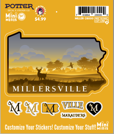 Millersville Logo Mini Stickers - Millersville University Store