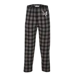 Charcoal and Black Checkered Flannel Pants