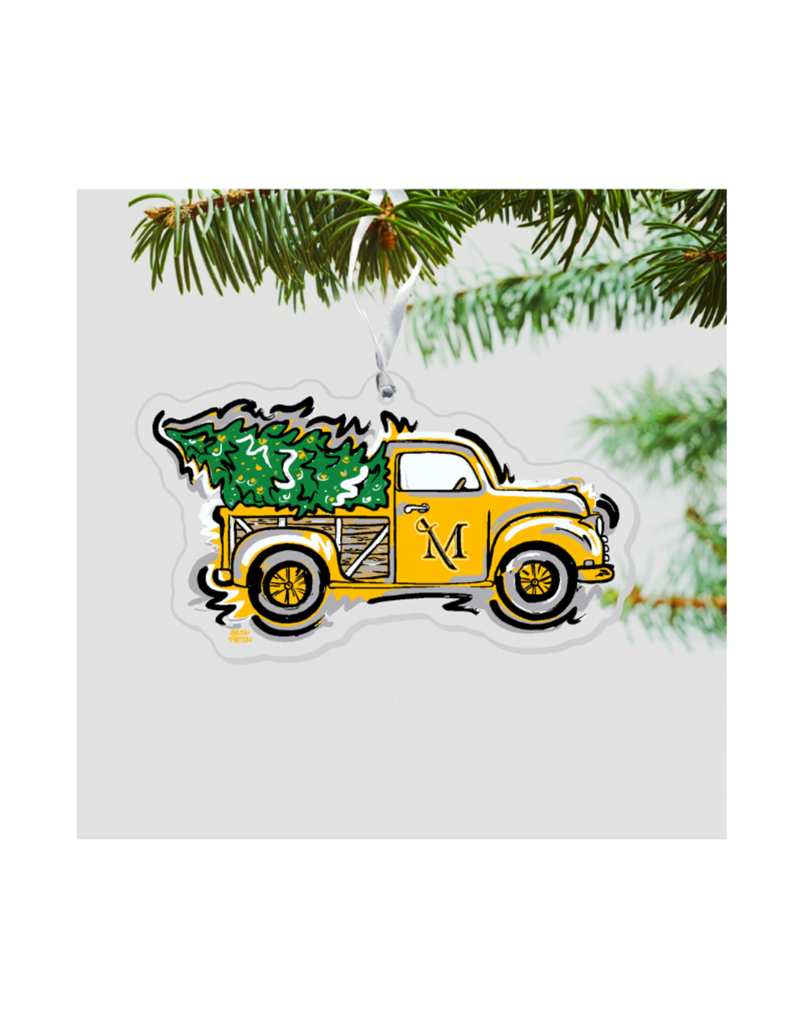 Acrylic Holiday Truck Ornament