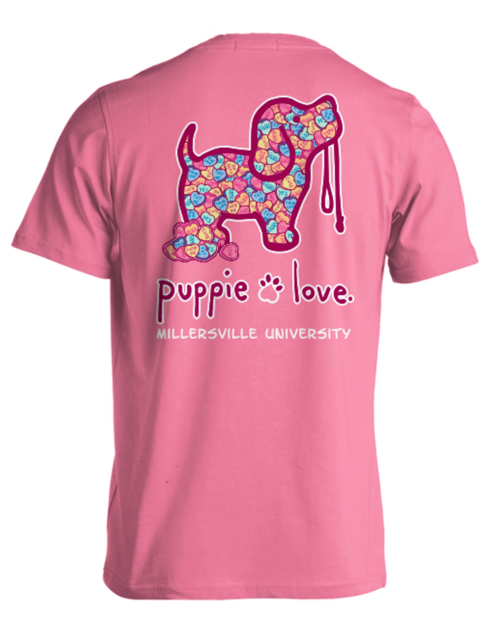 Puppie Love Puppie Love Pink Valentine's Day ShortSleeve Tee