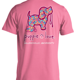 Puppie Love Puppie Love Pink Valentine's Day ShortSleeve Tee