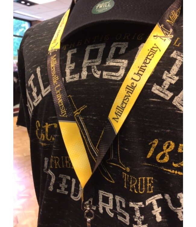 Black and Gold Sublimated Lanyard