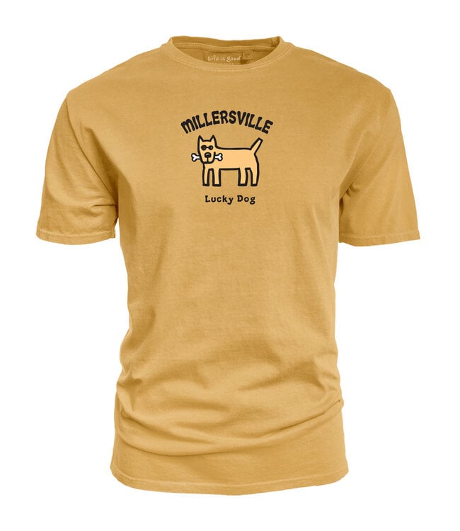 Life is Good Jake Lucky Dog Tee Gold