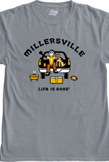 Life is Good Jake Football Tailgate Tee Steel Grey