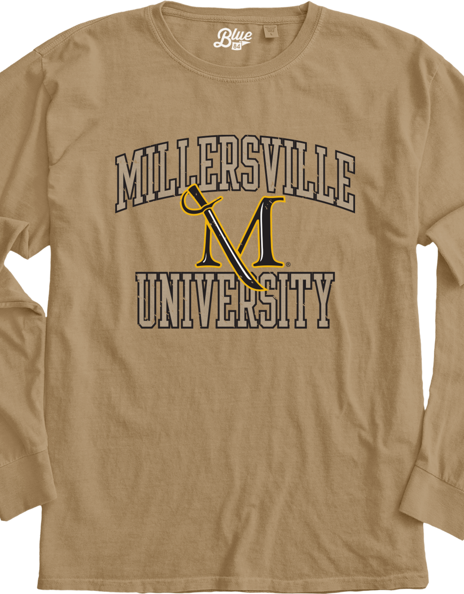 Ringspun Longsleeve Tee Millersville University with M-Sword