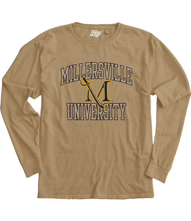 Ringspun Longsleeve Tee Millersville University with M-Sword