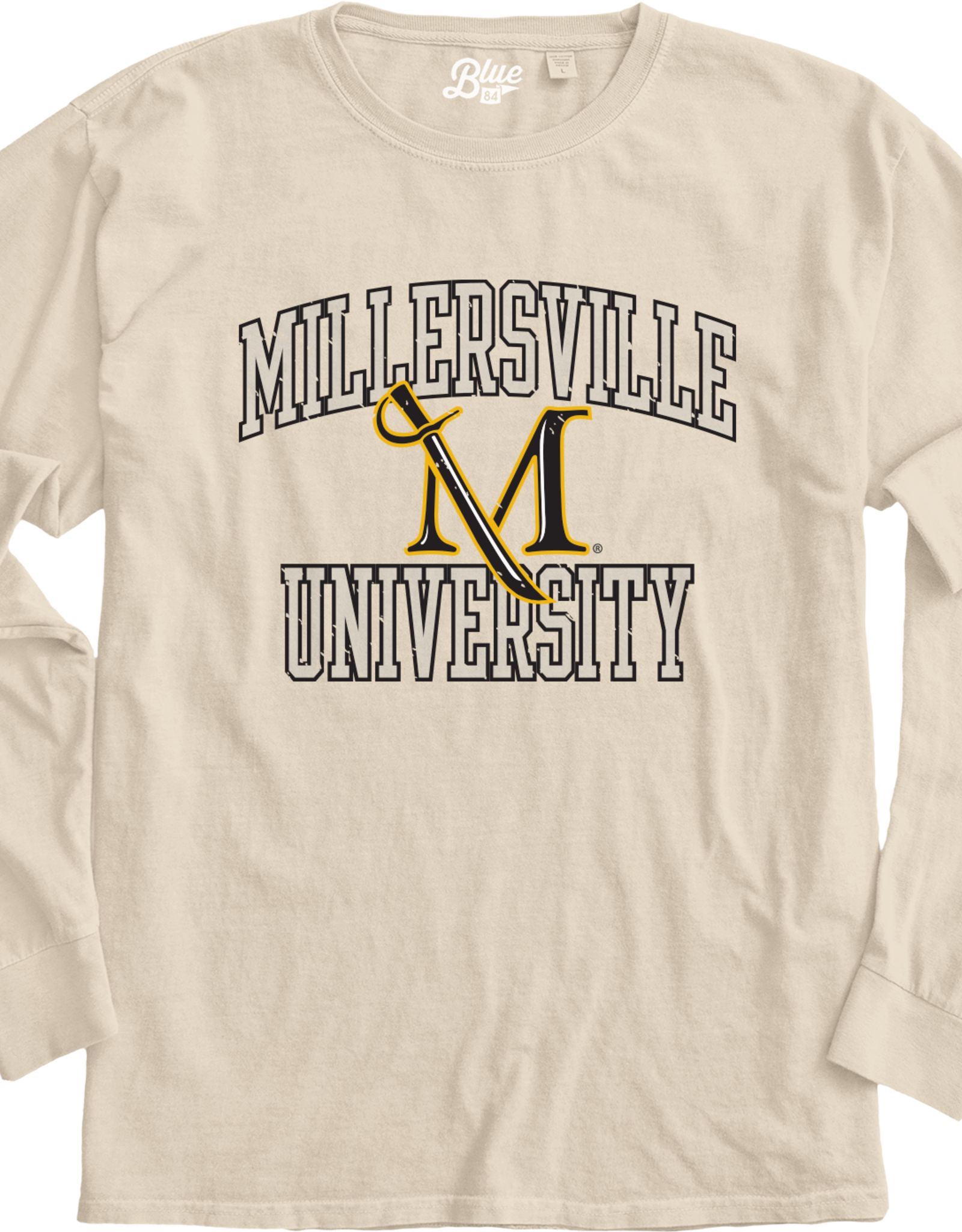 Ringspun Longsleeve Tee Millersville University with M-Sword