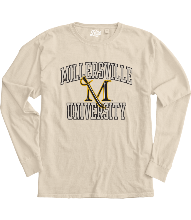 Ringspun Longsleeve Tee Millersville University with M-Sword