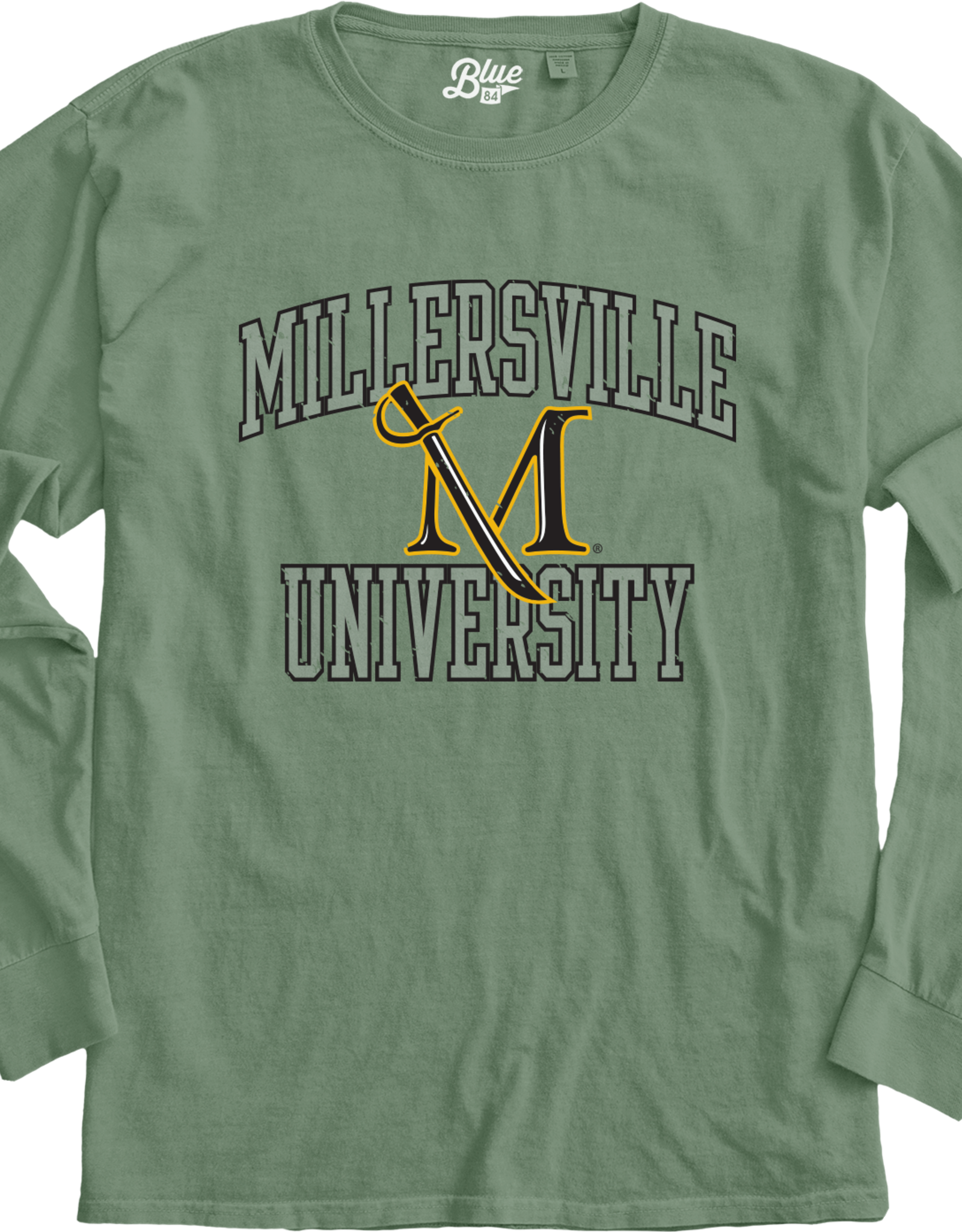 Ringspun Longsleeve Tee Millersville University with M-Sword