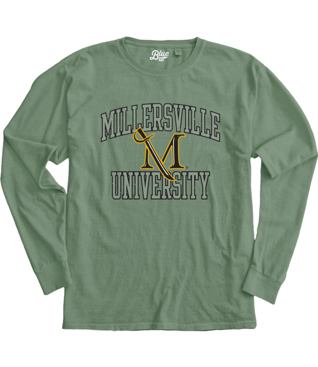 Ringspun Longsleeve Tee Millersville University with M-Sword