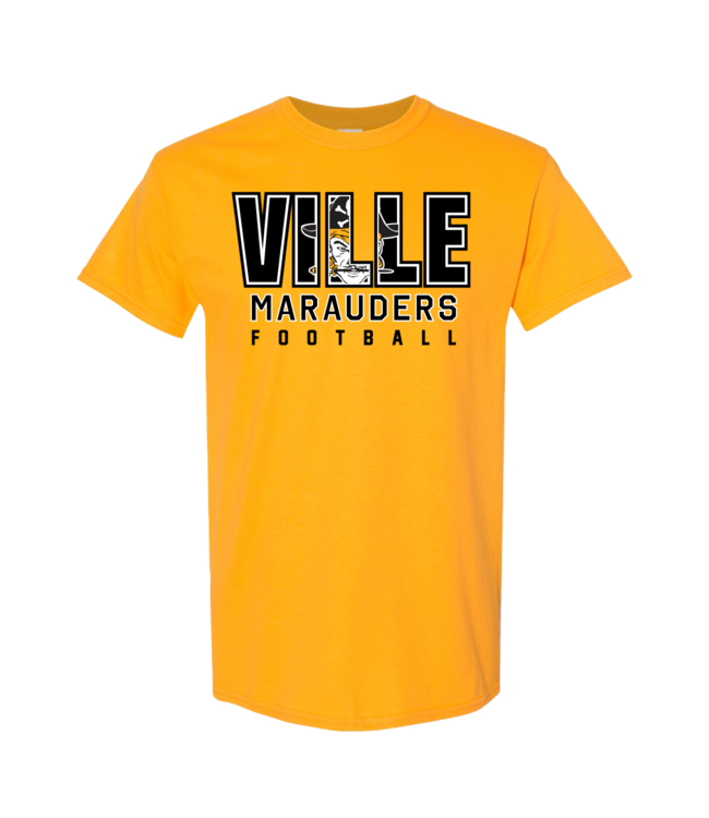 Ville Football Hidden Marauder Head Tee Gold