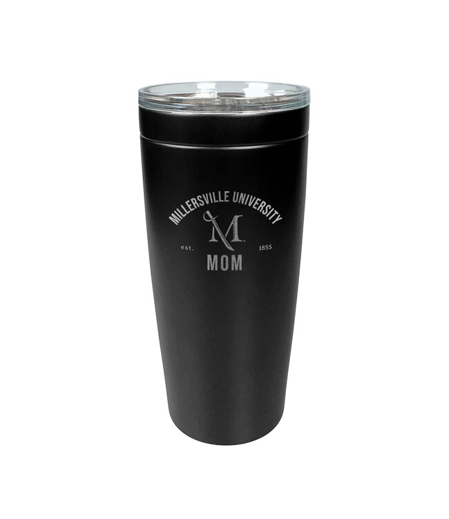 Black Laser Engraved Travel Mug
