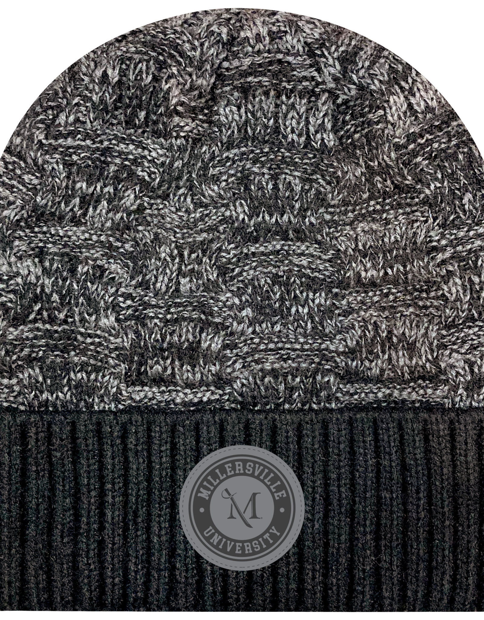 All Trails Cuff Beanie with Leather Patch Black/Charcoal