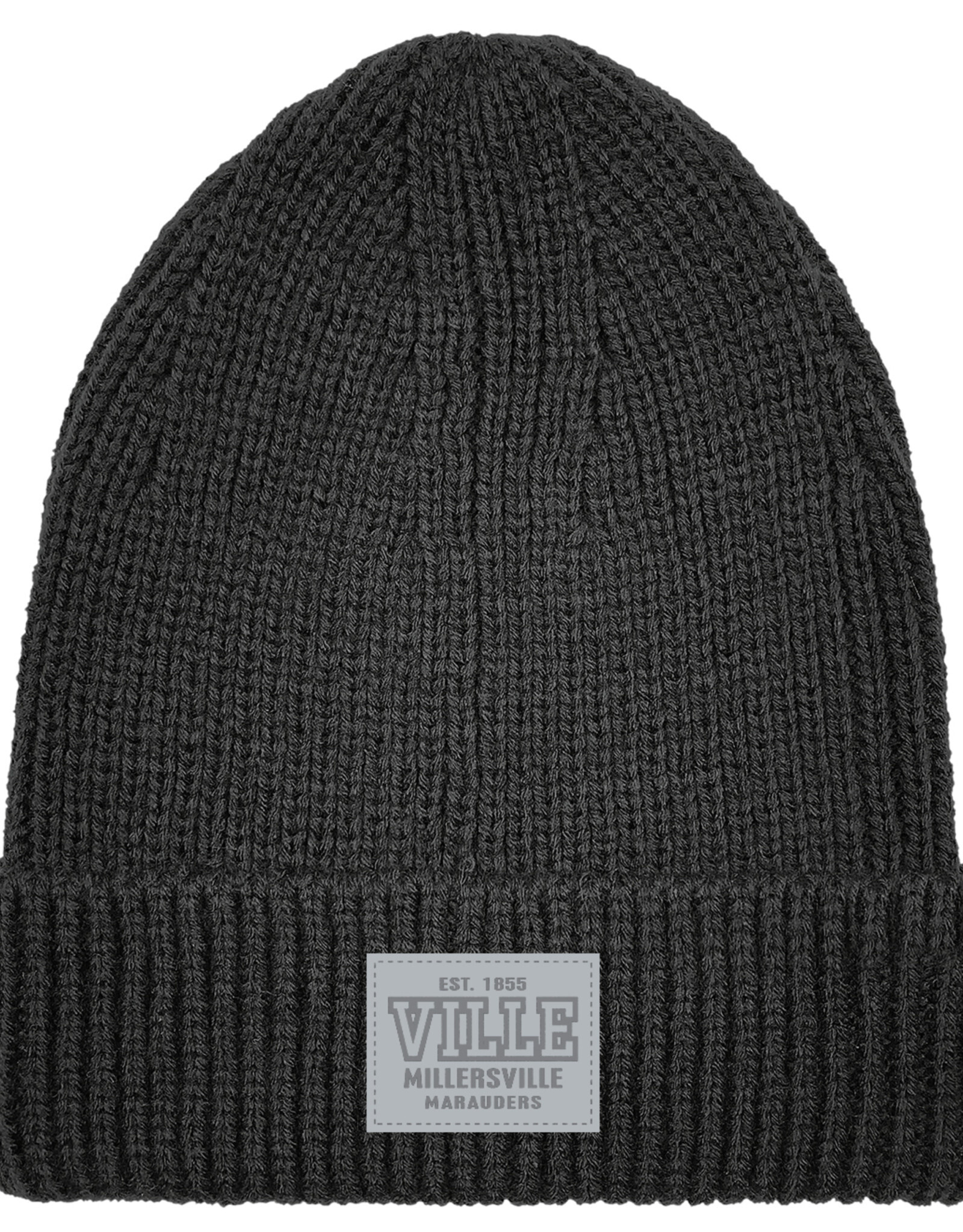 Ribbed Cuff Beanie with Patch