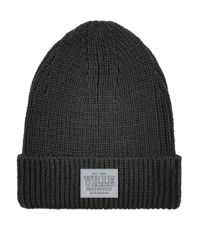 Ribbed Cuff Beanie with Patch