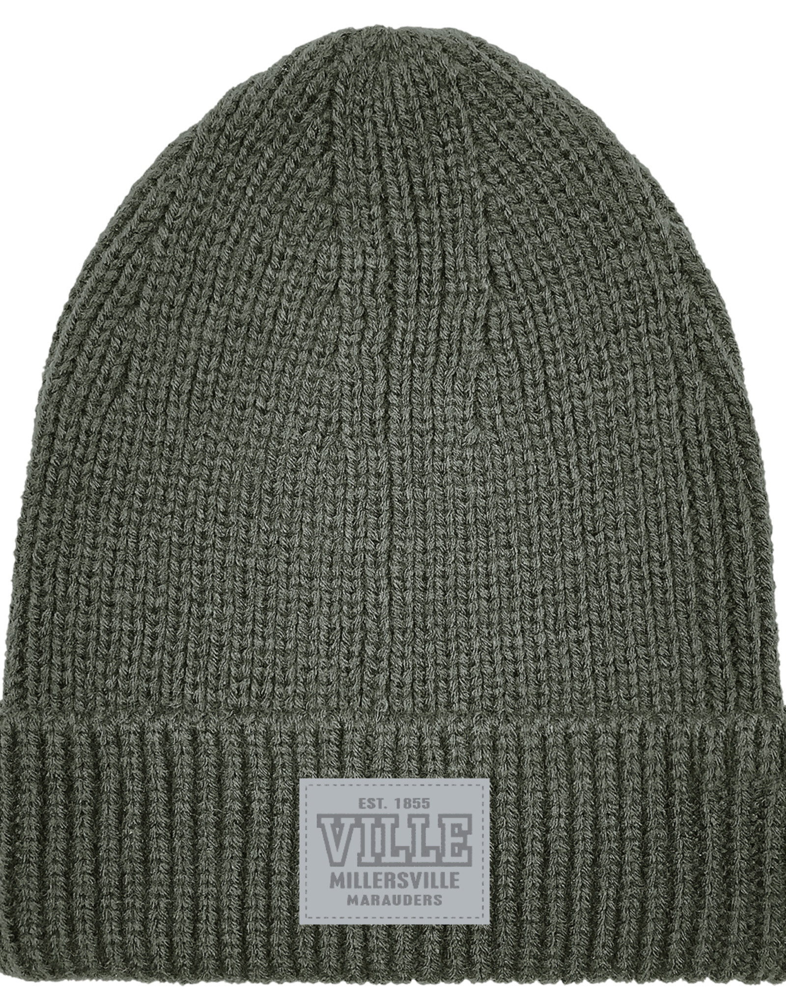 Ribbed Cuff Beanie with Patch