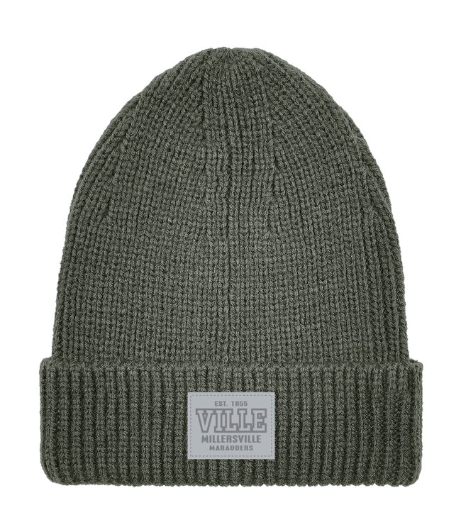 Ribbed Cuff Beanie with Patch