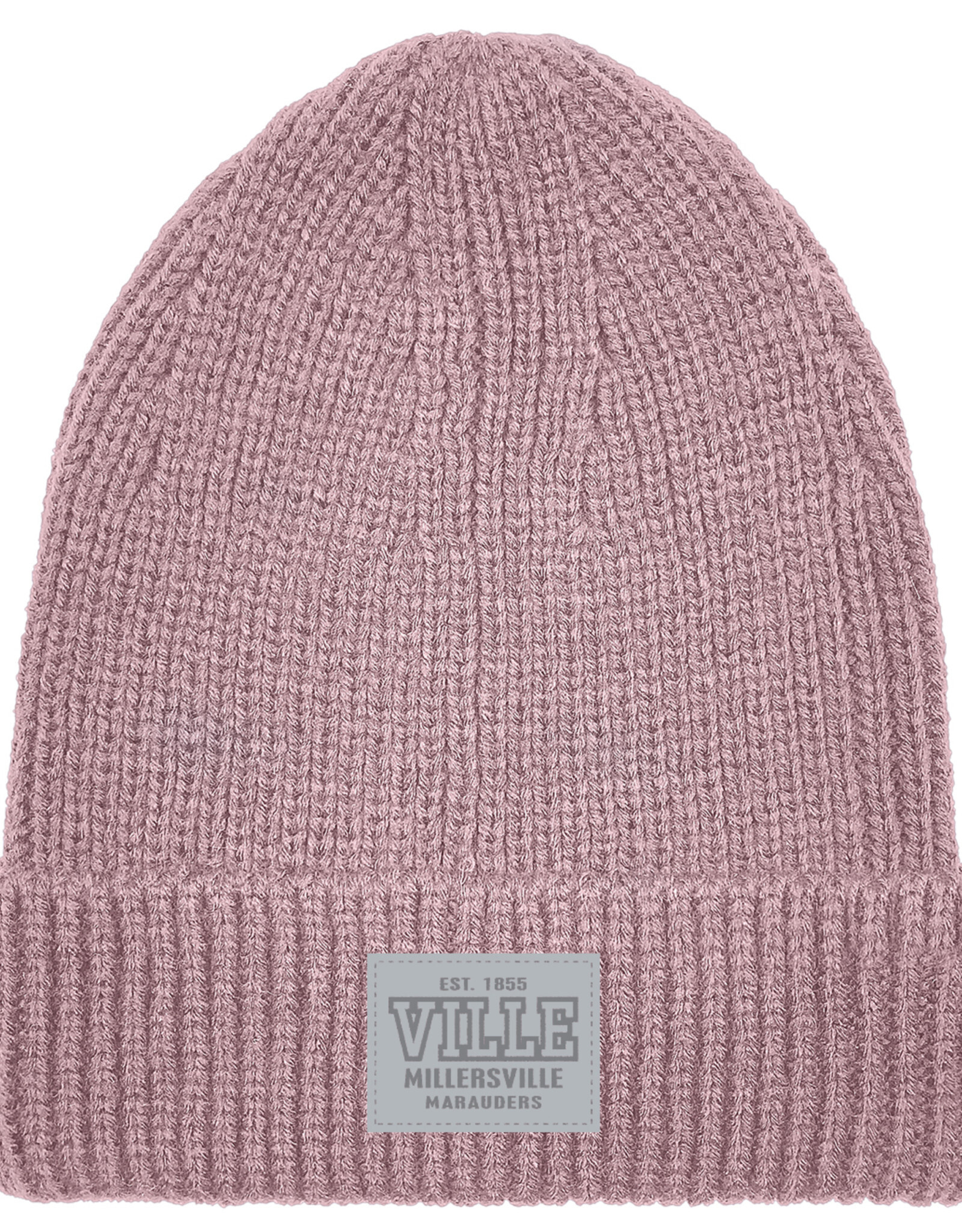 Ribbed Cuff Beanie with Patch