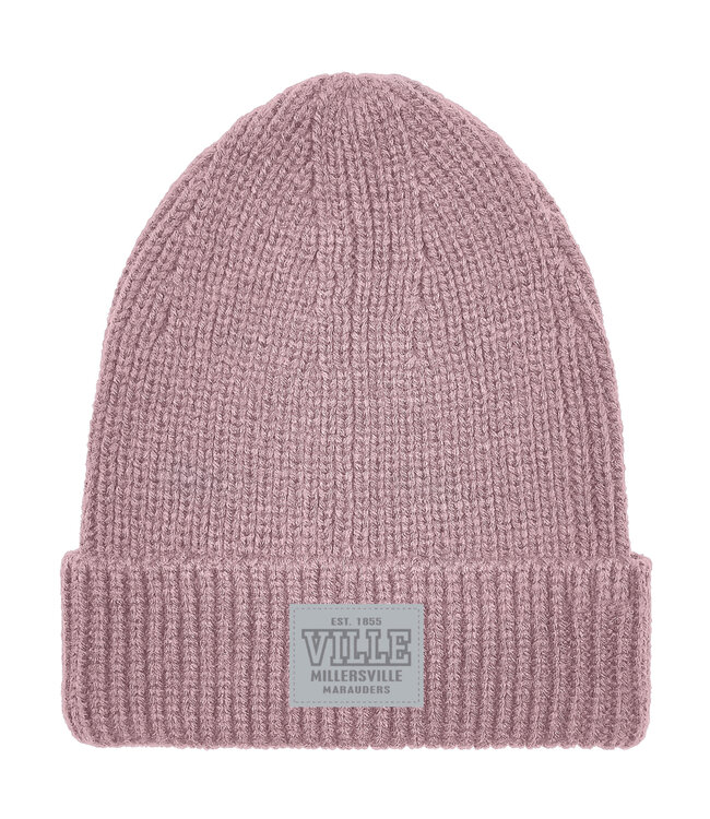 Ribbed Cuff Beanie with Patch