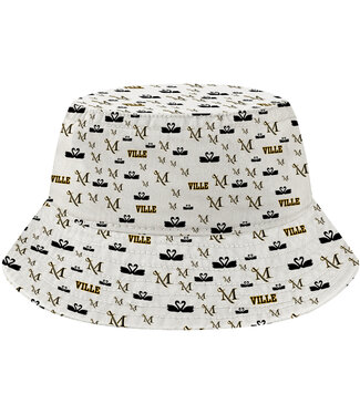 Saturday Bucket Hat with Repeating Logos White