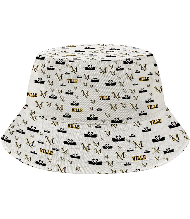 Saturday Bucket Hat with Repeating Logos White