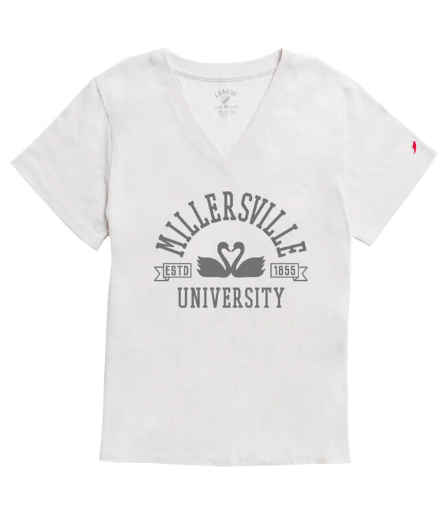 League Intramural Boyfriend V-Tee with Swans Heather Canvas