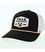 Black Trucker Hat with White Rope and Patch
