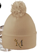 Monroe Satin Lined Knit Cuff Beanie with Pom