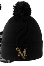 Monroe Satin Lined Knit Cuff Beanie with Pom
