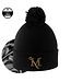 Monroe Satin Lined Knit Cuff Beanie with Pom
